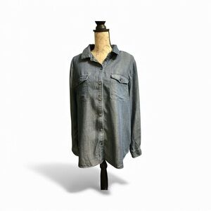 Denim Button-Up Women's Top